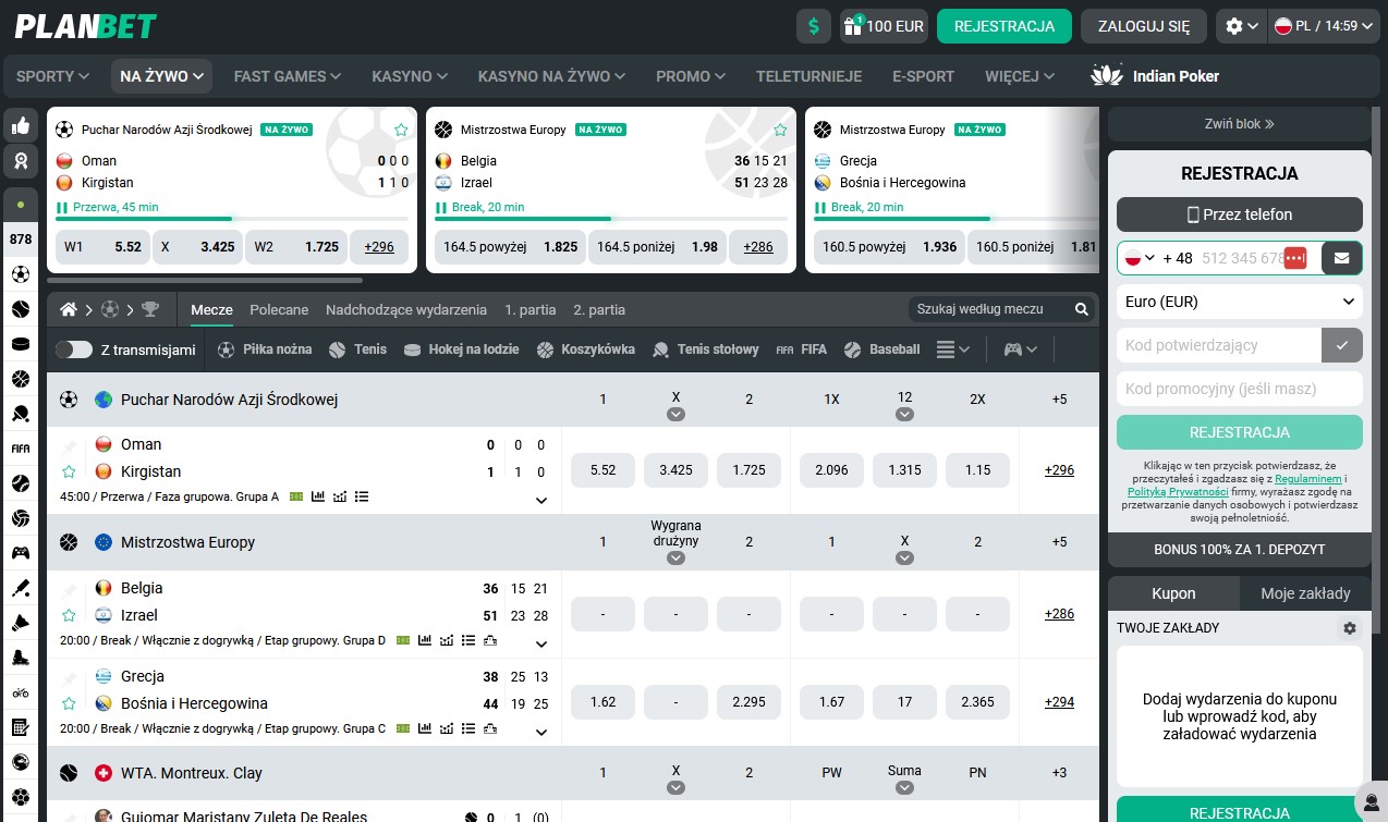 PL Planbet Bookmaker Review Live betting